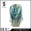 NEW flower Print Blue TASSEL Colorful polyester SPRING towel sarong